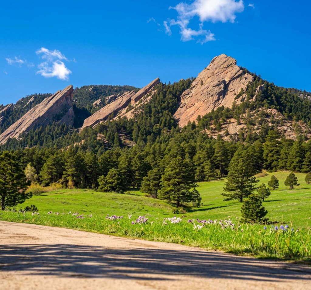 Flatirons Mountain in the Spring time